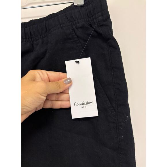 Goodfellow Everyday Shorts 7" Inseam Black Size Large NWT Linen Cotton Blend - Picture 3 of 6